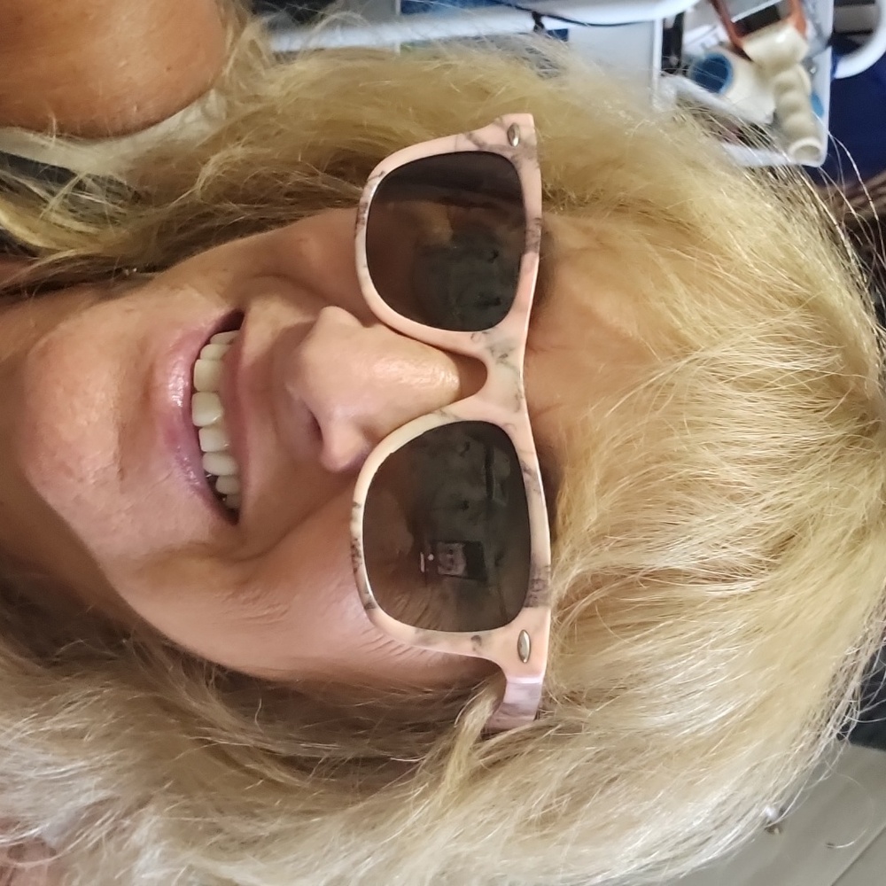 Stylish Pink Marble Sunglasses Come In A BEYU case. Nuce Dark Lenses